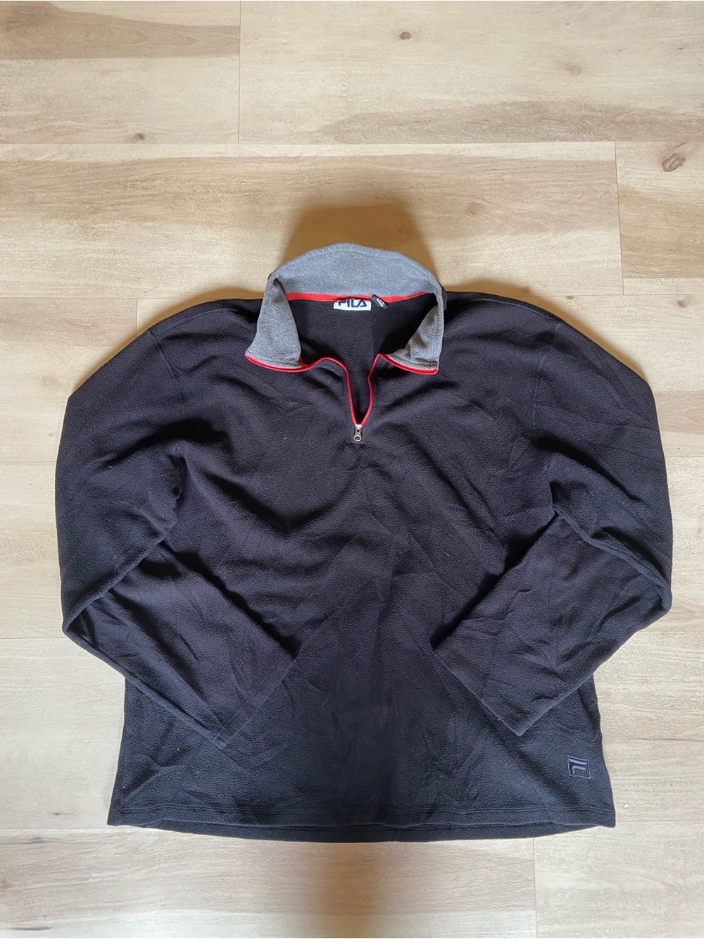 Fila Men's XL Black Quarter Zip Pullover Polartec